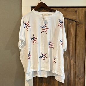 White T-Shirt with Star Design